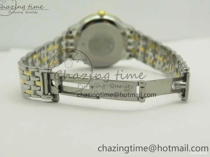 0106 Attractive De Ville Prestige Ladies 32.7mm SS MKF 1:1 Best Edition White Dial Roman Markers on SS YG Bracelet MIYOTA 7965